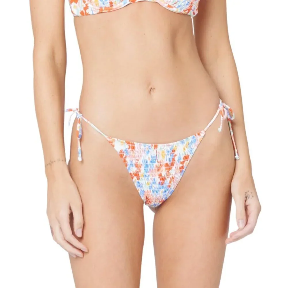 NWT L*Space Aubree Smocked Bitsy Bikini Bottom in Flowers Forever